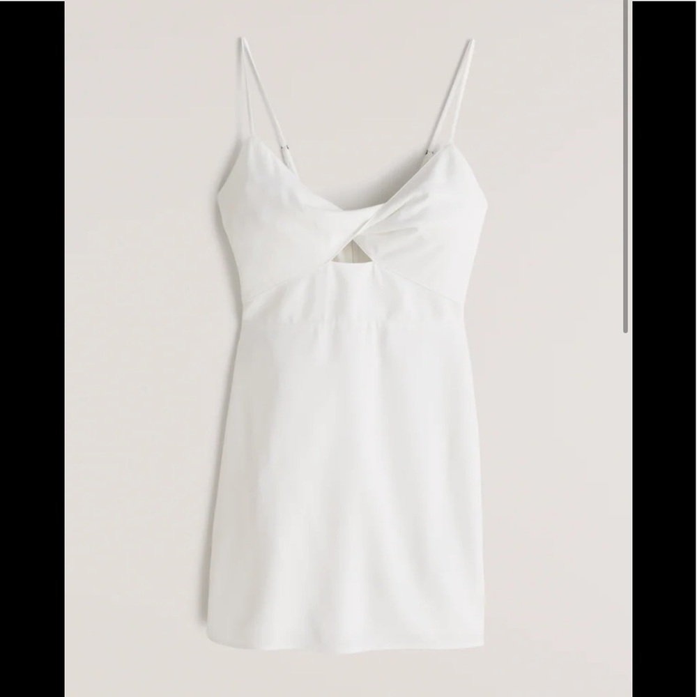 A&F Twist- Front cutout mini dress L White